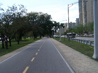 Chicago's Lake Shore Drive is on the right